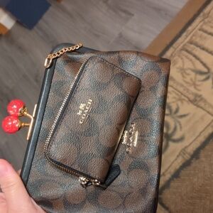 Coach Brown Small Double Zip Wallet/Card Holder